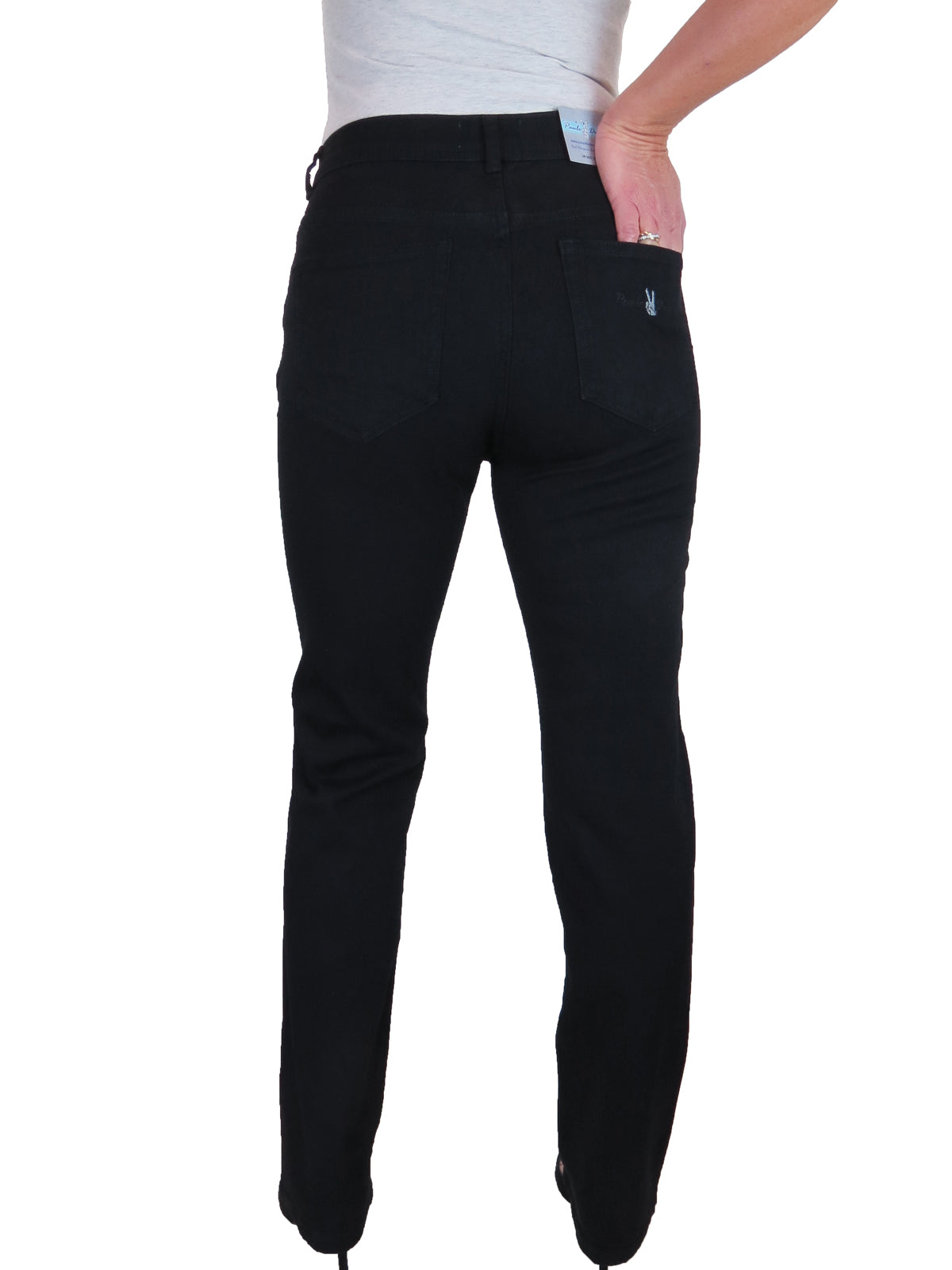 Womens Straight Leg High Waist Denim Jeans Black
