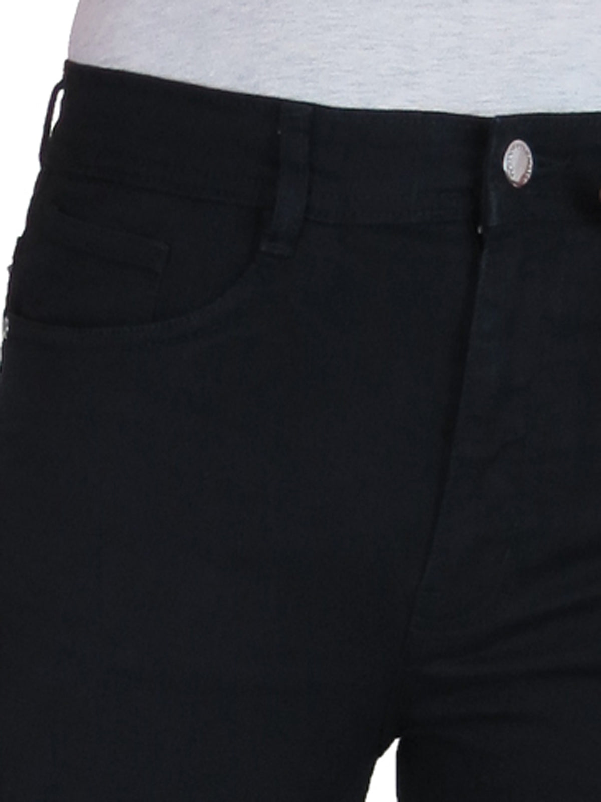 Womens Straight Leg High Waist Denim Jeans Black