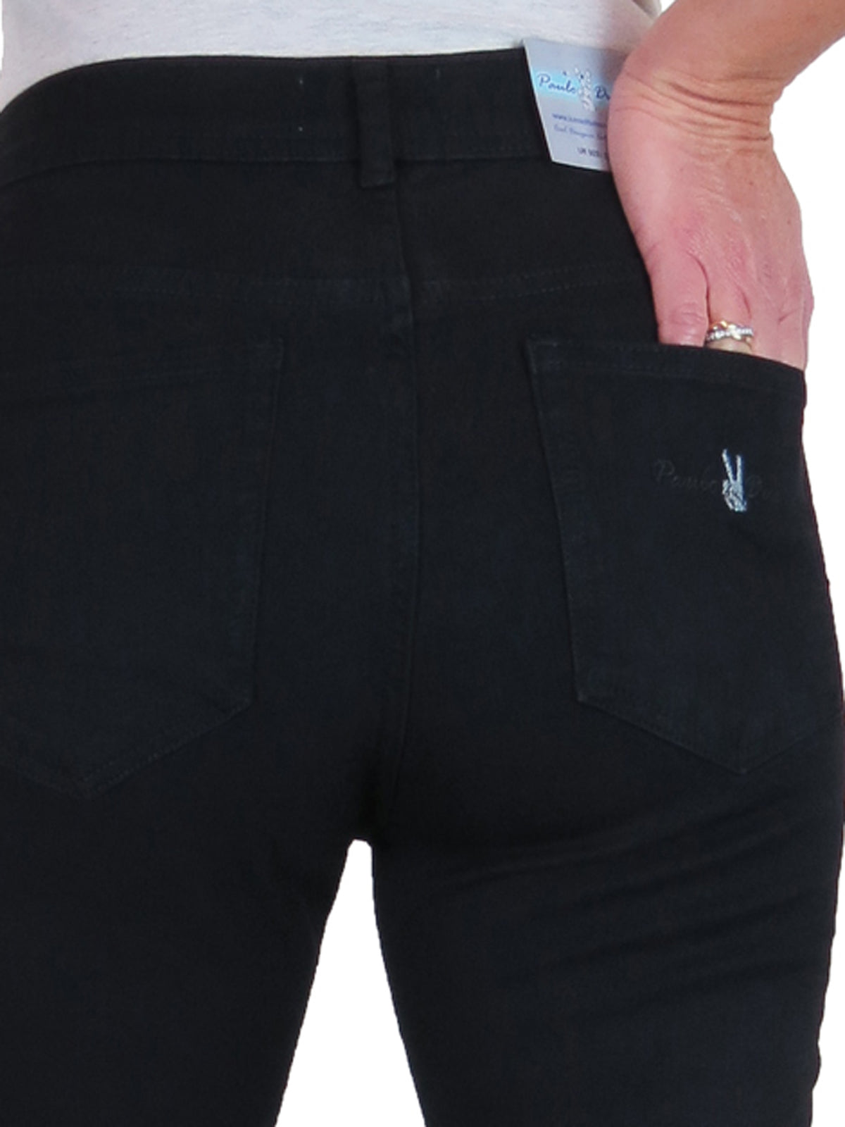 Womens Straight Leg High Waist Denim Jeans Black