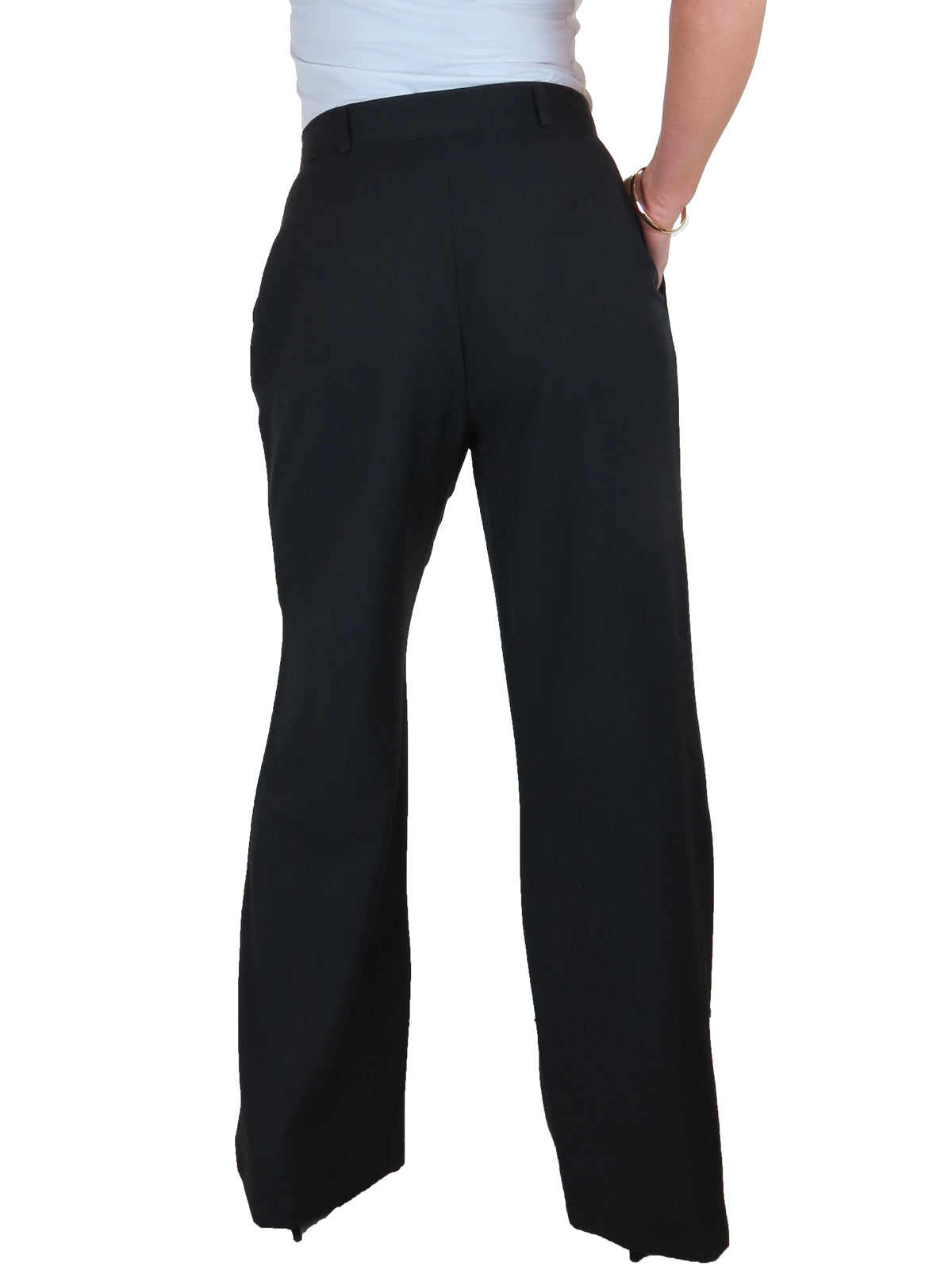 Womens Wide Leg High Waist Trousers Black