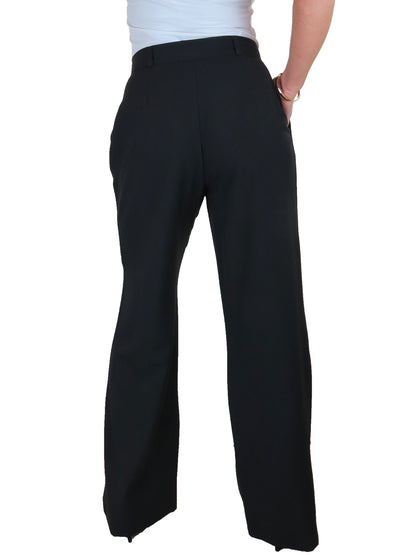 Womens Wide Leg High Waist Trousers Black