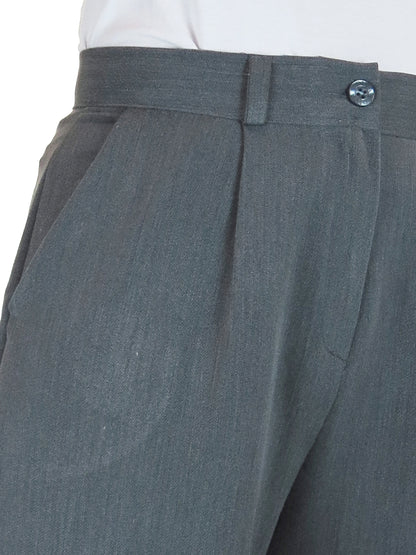 Womens Wide Leg High Waist Trousers Marl Grey