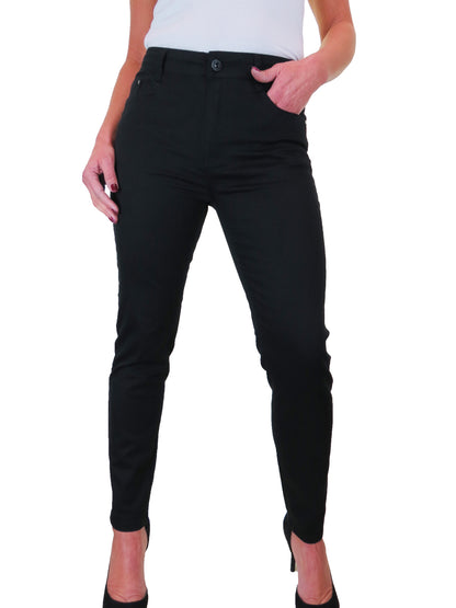 Women's High Waist Coloured Cotton Jeans Black