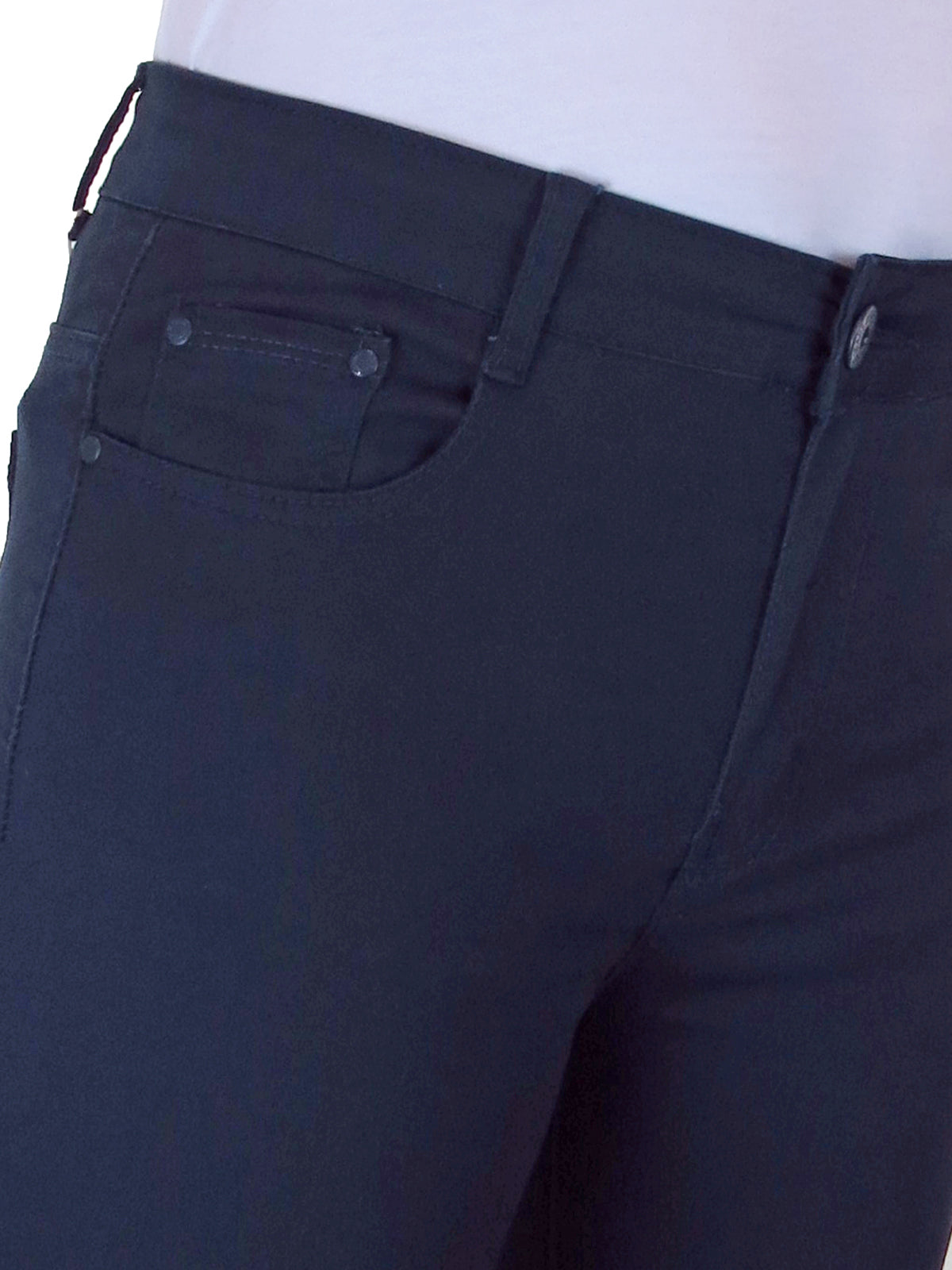 Women's High Waist Coloured Cotton Jeans Navy Blue