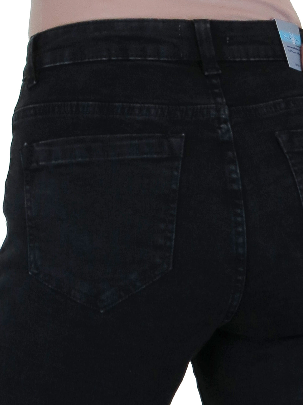 Women's Cropped Stretch Denim Slim Fit Capri Jeans Black