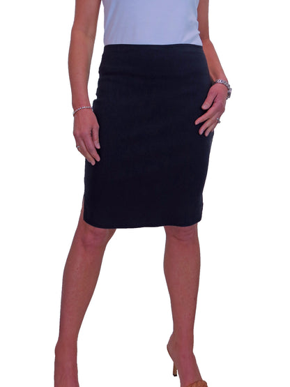 Knee Length Pencil Skirt Navy Blue