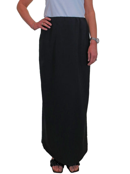 Smart Elasticated Waist Loose Fit Maxi Pencil Skirt Black