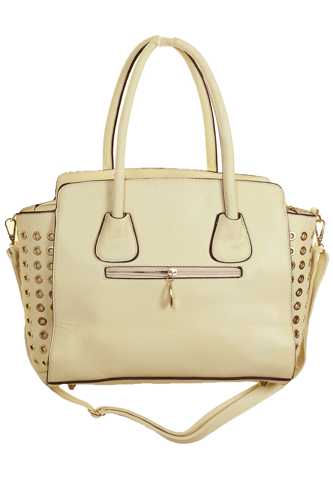 Light Beige Studded Tote Bag Beige