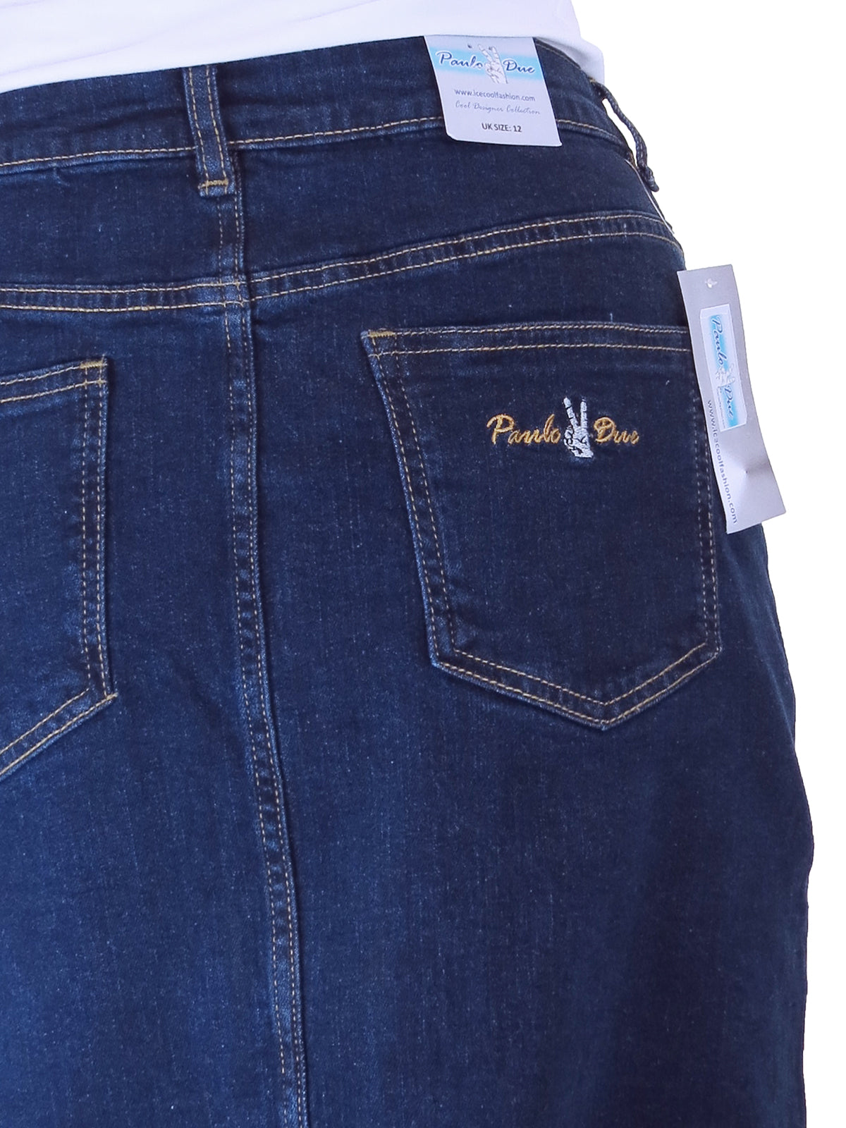 Women's Stretch Denim A Line Skirt Indigo Dark Blue
