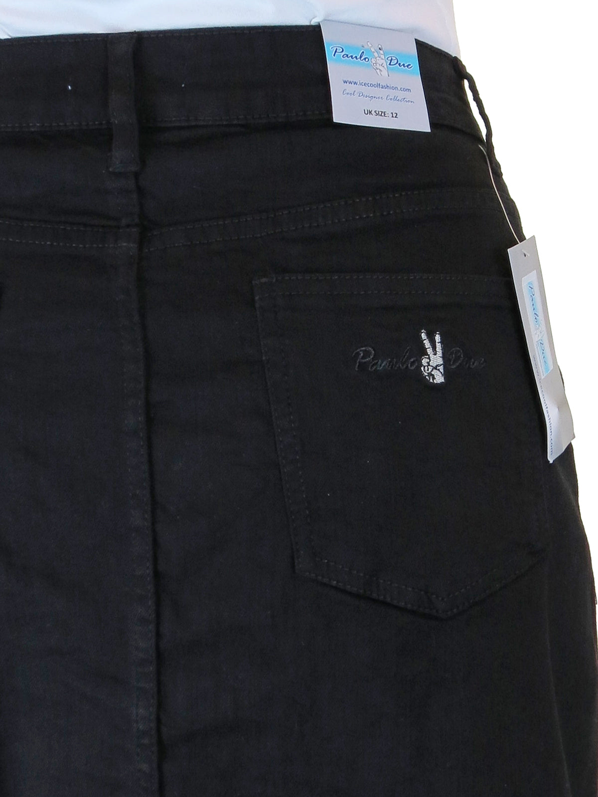 Women's Stretch Denim A Line Skirt Black