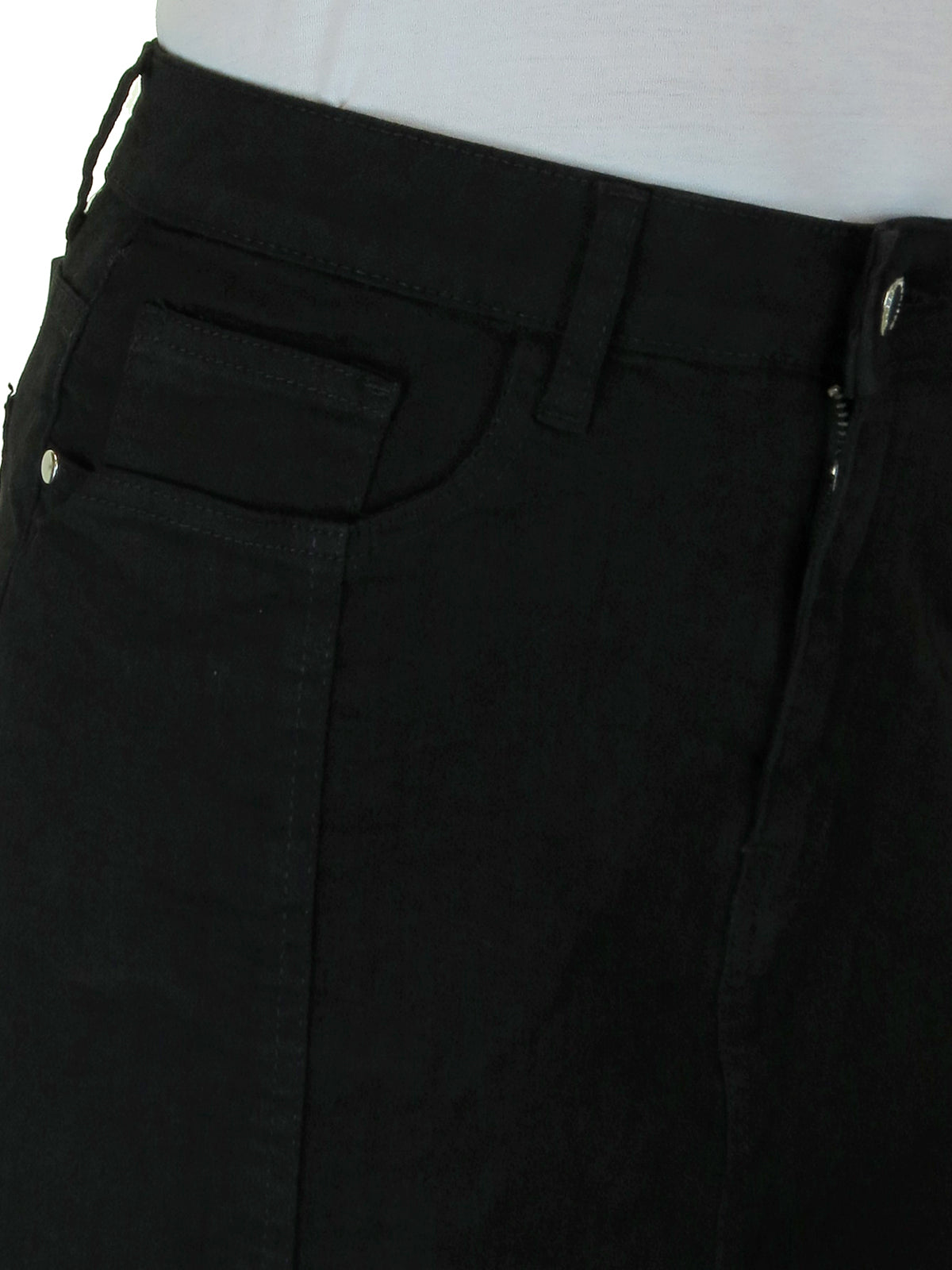 Women's Stretch Denim A Line Skirt Black