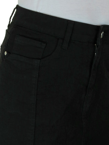 Women's Stretch Denim A Line Skirt Black
