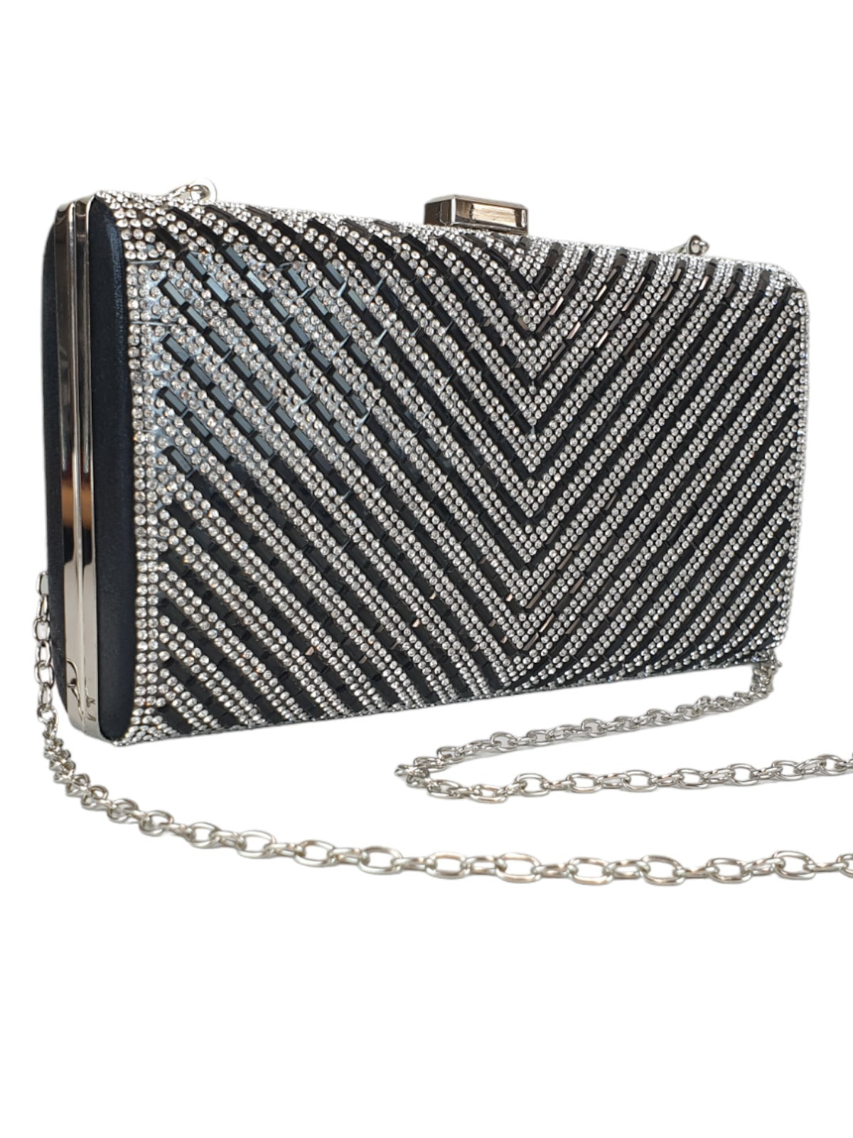 Diamante Clutch Bag Black