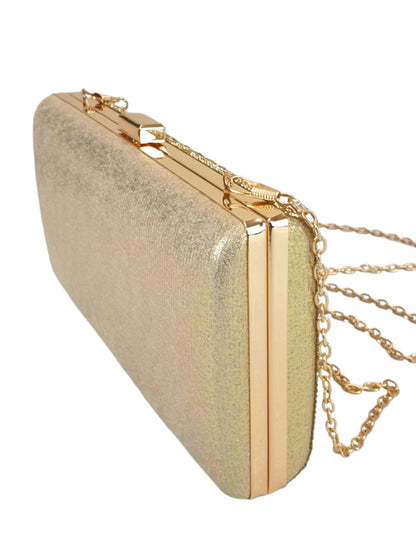 Diamante Clutch Bag Gold