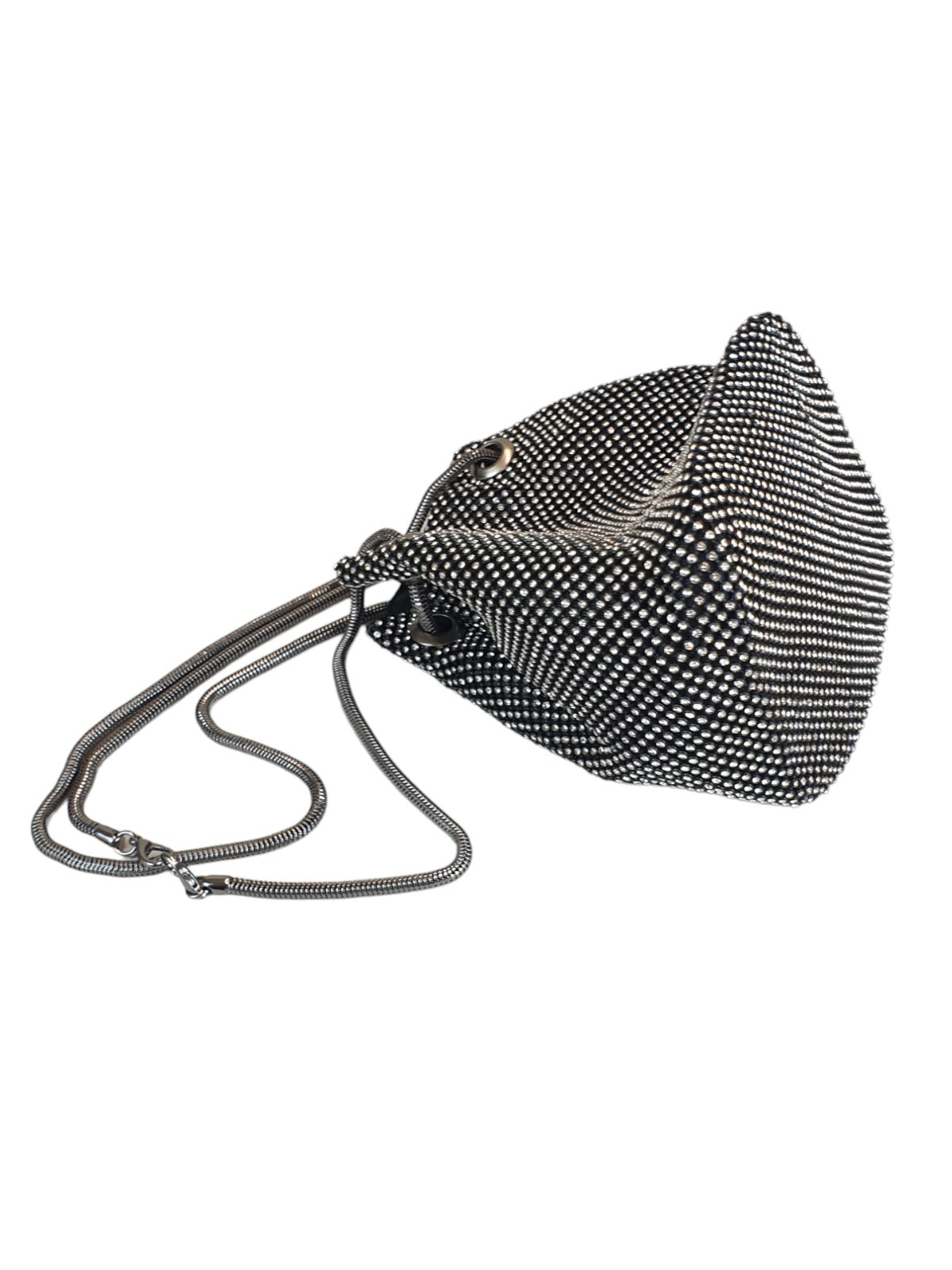 Diamante Crystal Bucket Bag Black