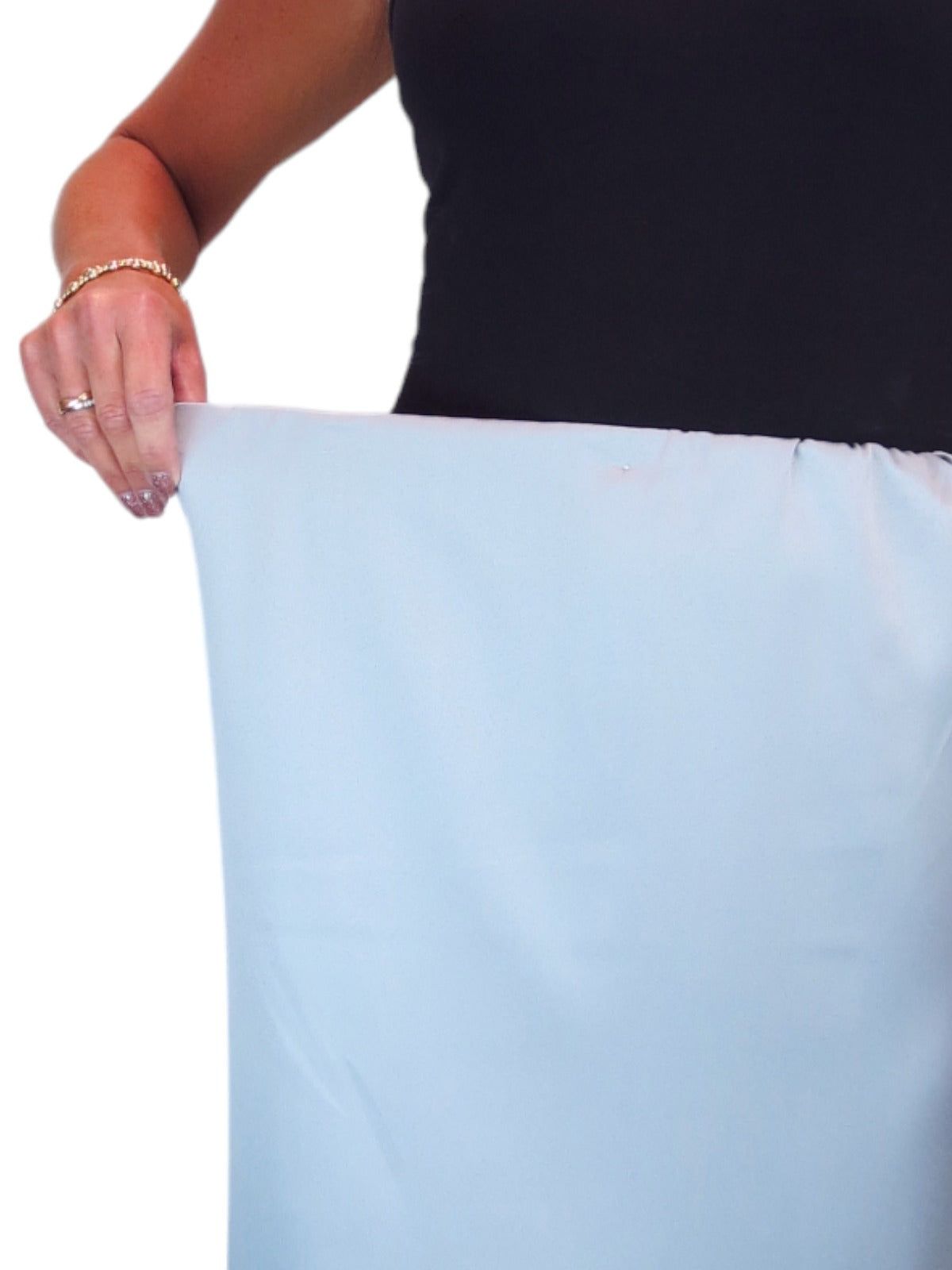 Women's Midi Matte Satin Skirt Silver Grey