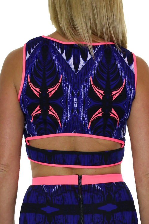 Athleisure Wear Vest Top Stretch Blue