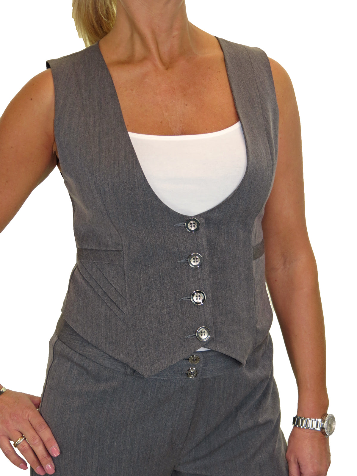 Smart Fully Lined Washable Waistcoat Marl Grey