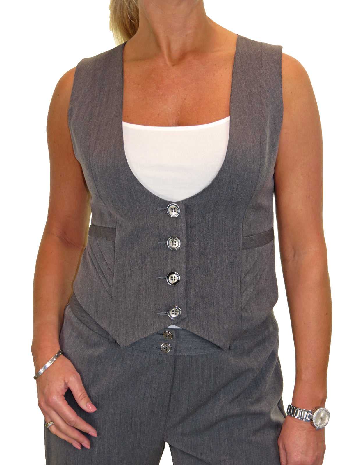 Smart Fully Lined Washable Waistcoat Marl Grey