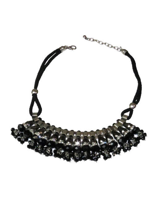 Diamante Tribal Necklace Black