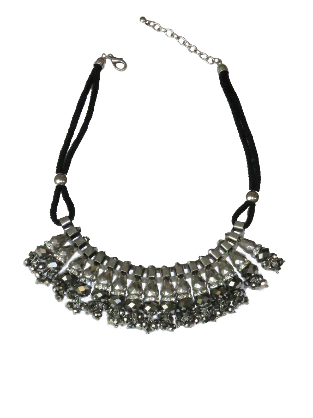 Diamante Tribal Necklace Silver