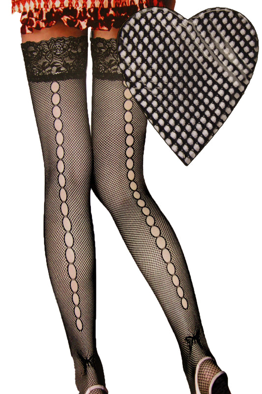 Black Fish Net Hold Up Stockings