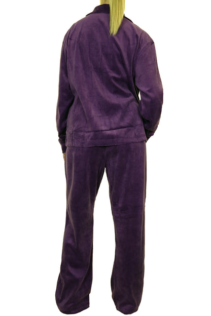 Plus Size Luxury Velour Tracksuit Plum