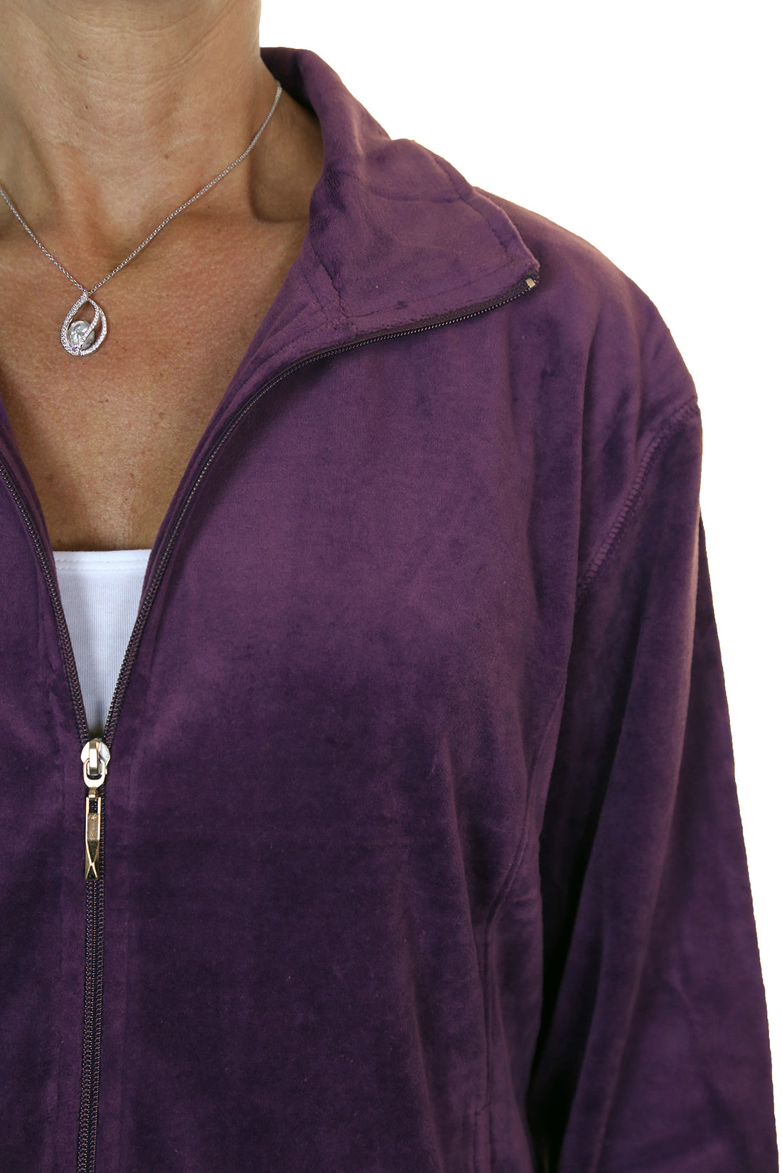 Plus Size Luxury Velour Tracksuit Plum