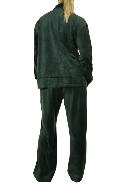 Plus Size Luxury Velour Tracksuit Green