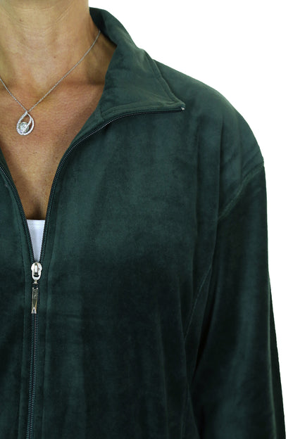Plus Size Luxury Velour Tracksuit Green