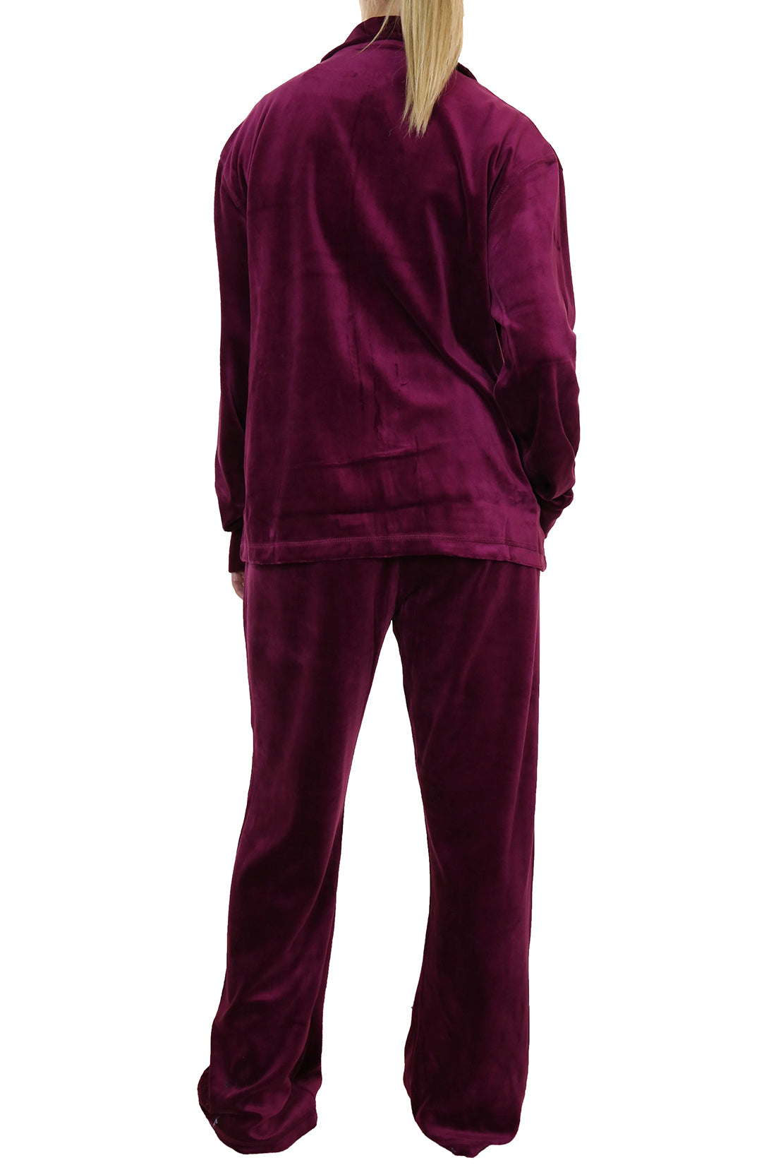 Plus Size Luxury Velour Tracksuit Wine Red