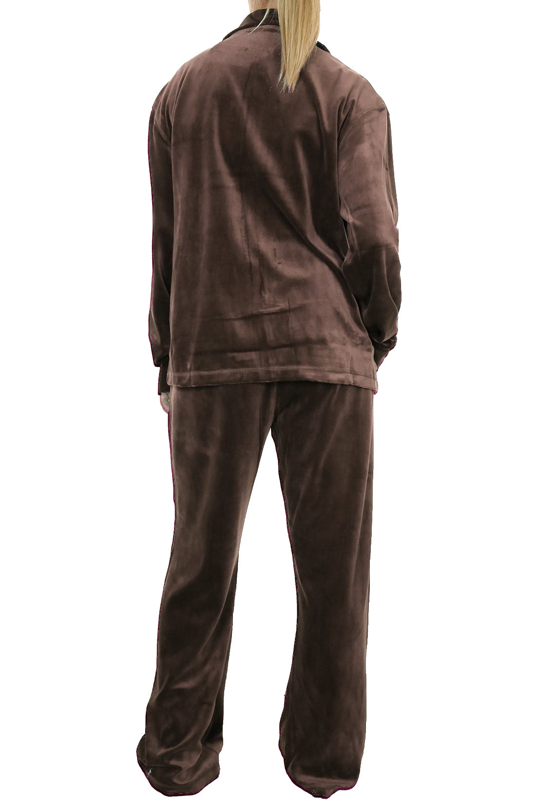 Plus Size Luxury Velour Tracksuit Chocolate Brown