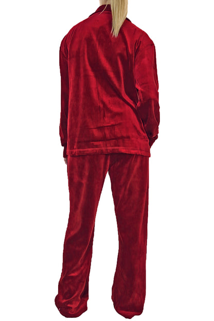 Plus Size Luxury Velour Tracksuit Red
