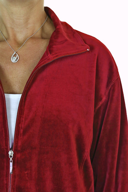 Plus Size Luxury Velour Tracksuit Red