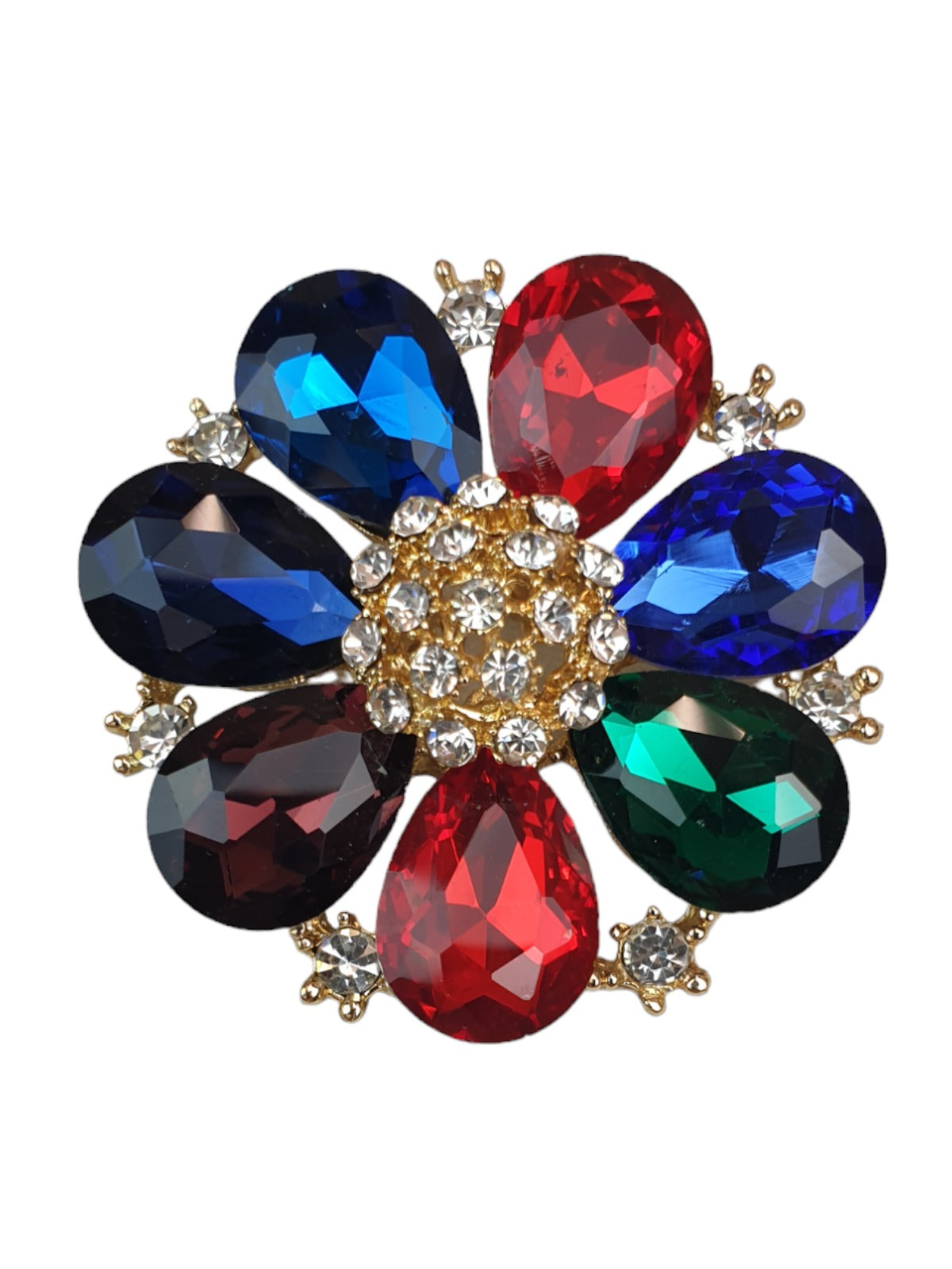 Large Petal Coloured Brooch Multicolour
