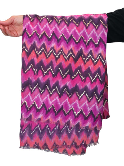 Golden Wave Design Fashion Scarf Oversized Scarves Pink