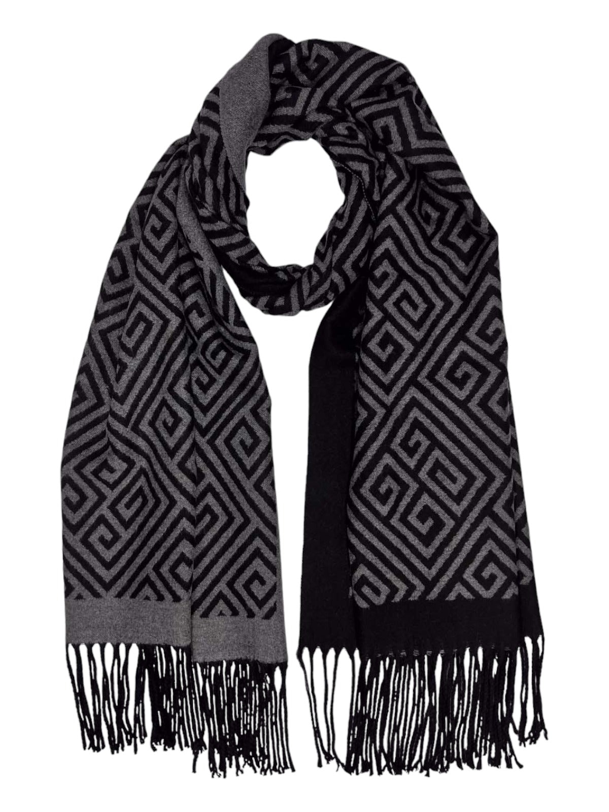 Soft Cashmere Pashmina Blanket Shawl Oversized Scarf Black/Grey