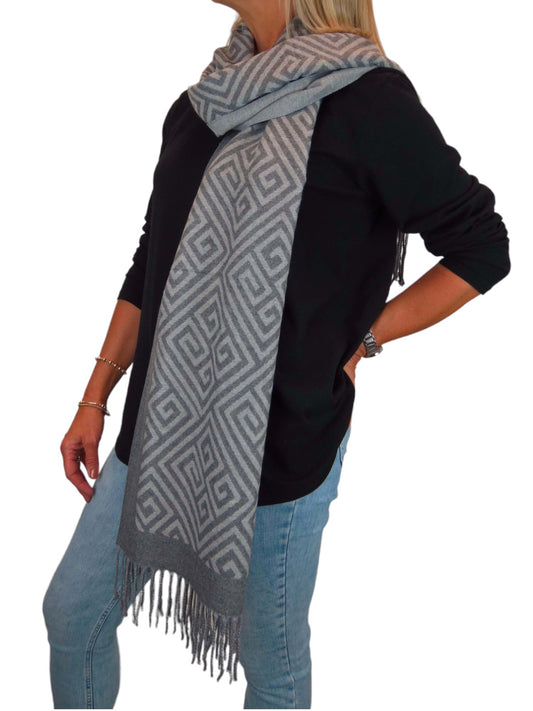 Soft Cashmere Pashmina Blanket Shawl Oversized Scarf Grey