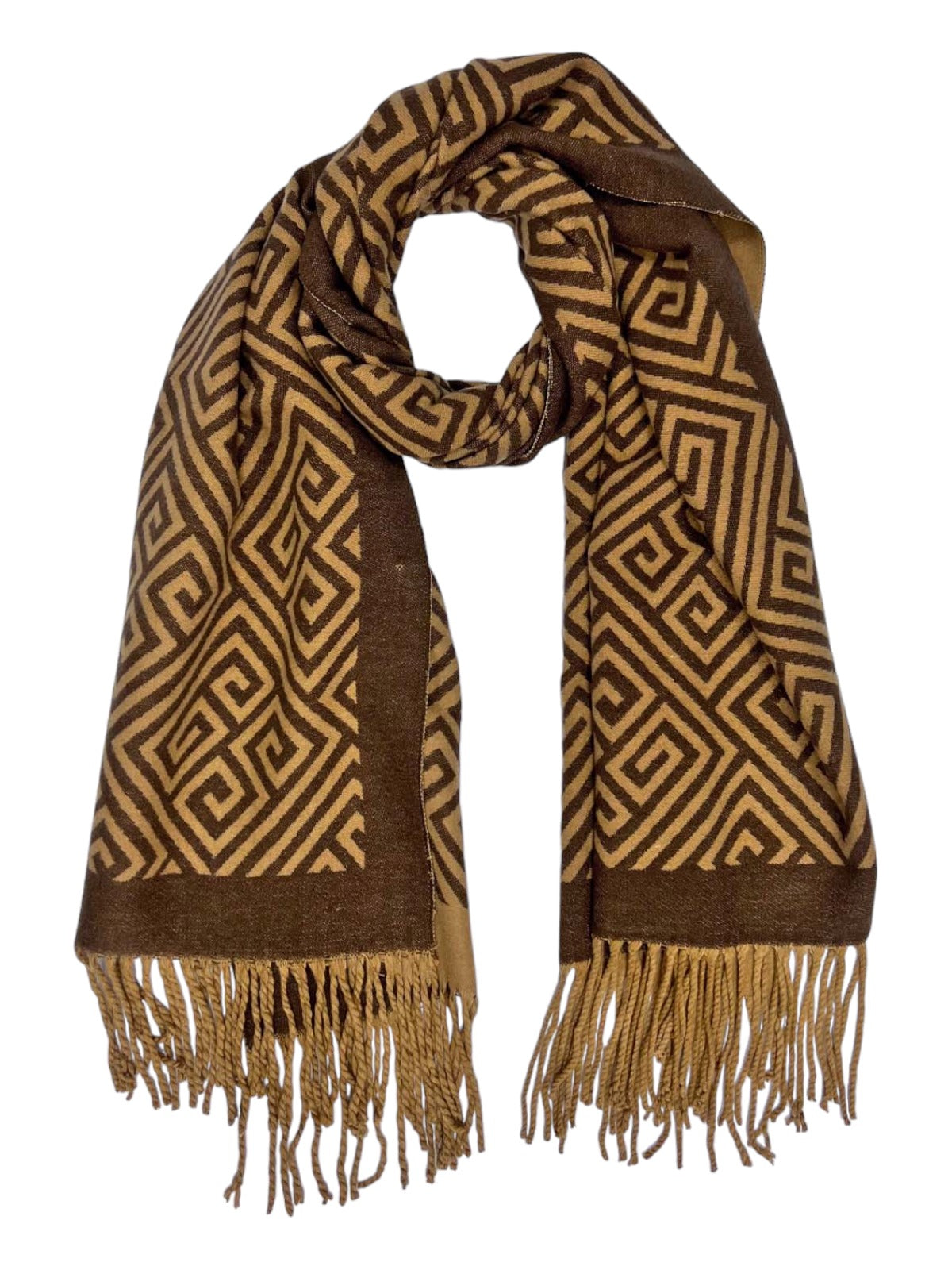 Soft Cashmere Pashmina Blanket Shawl Oversized Scarf Brown/Beige