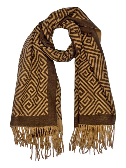 Soft Cashmere Pashmina Blanket Shawl Oversized Scarf Brown/Beige